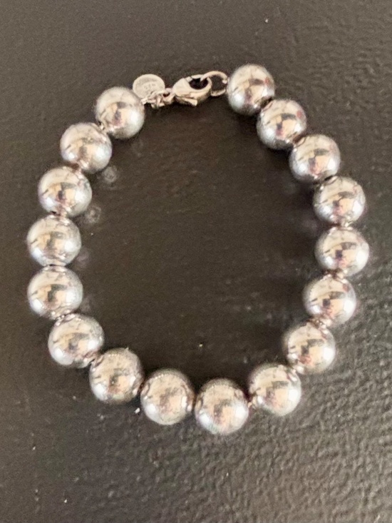 Tiffany & Co Sterling Silver Bead Bracelet 925 Ball Bracelet Classic - Picture 2 of 4
